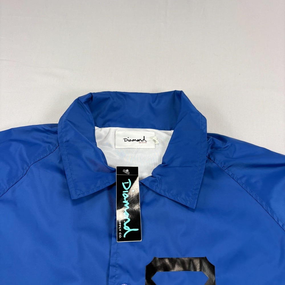 Diamond Supply Co Jacket Mens Medium Blue Bomber Snap Up Skater NEW‎ - Picture 3 of 9